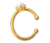 Női fülgyűrű, tenyésztett gyöngy, arany színű