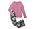 Női pizsama, virágos, rózsaszín