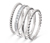 4 női ezüst gyűrű szettben, ródiummal bevont 925-ös ezüst, cirkóniával