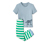 Kisfiú pizsama, csíkos, világoskék/zöld