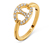 Női gyűrű, üvegkristállyal, arany színű
