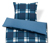 Kétoldalas pamutflanel ágynemű, kockás, kék, egyszemélyes