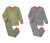 2 kisgyerek pizsama, csigás/csíkos