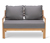 Kerti kanapé, kihúzható, eukaliptusz, 2 személyes