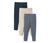 3 kisgyerek leggings, bordázott, kék/krém
