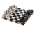 Fa sakk készlet, modern dizájn, 35x35 cm 