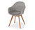 Kerti szék, polyrattan/eukaliptusz, szürke