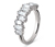 Női gyűrű, üvegkristály, ezüst színű