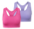 2 női sportmelltartó szettben, pink/lila 