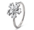 Női gyűrű, virág, üvegkristály, ezüst színű