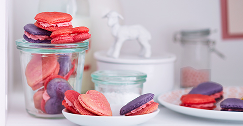 Málnás macaron